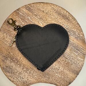 Portland Leather Heart Keychain Pouch FAST SHIP BLACK Heart NEW